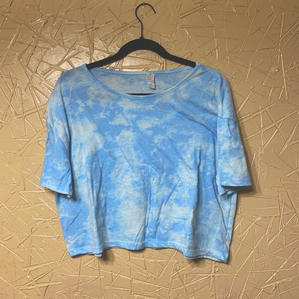 Blue Tie Dye Crop Tee